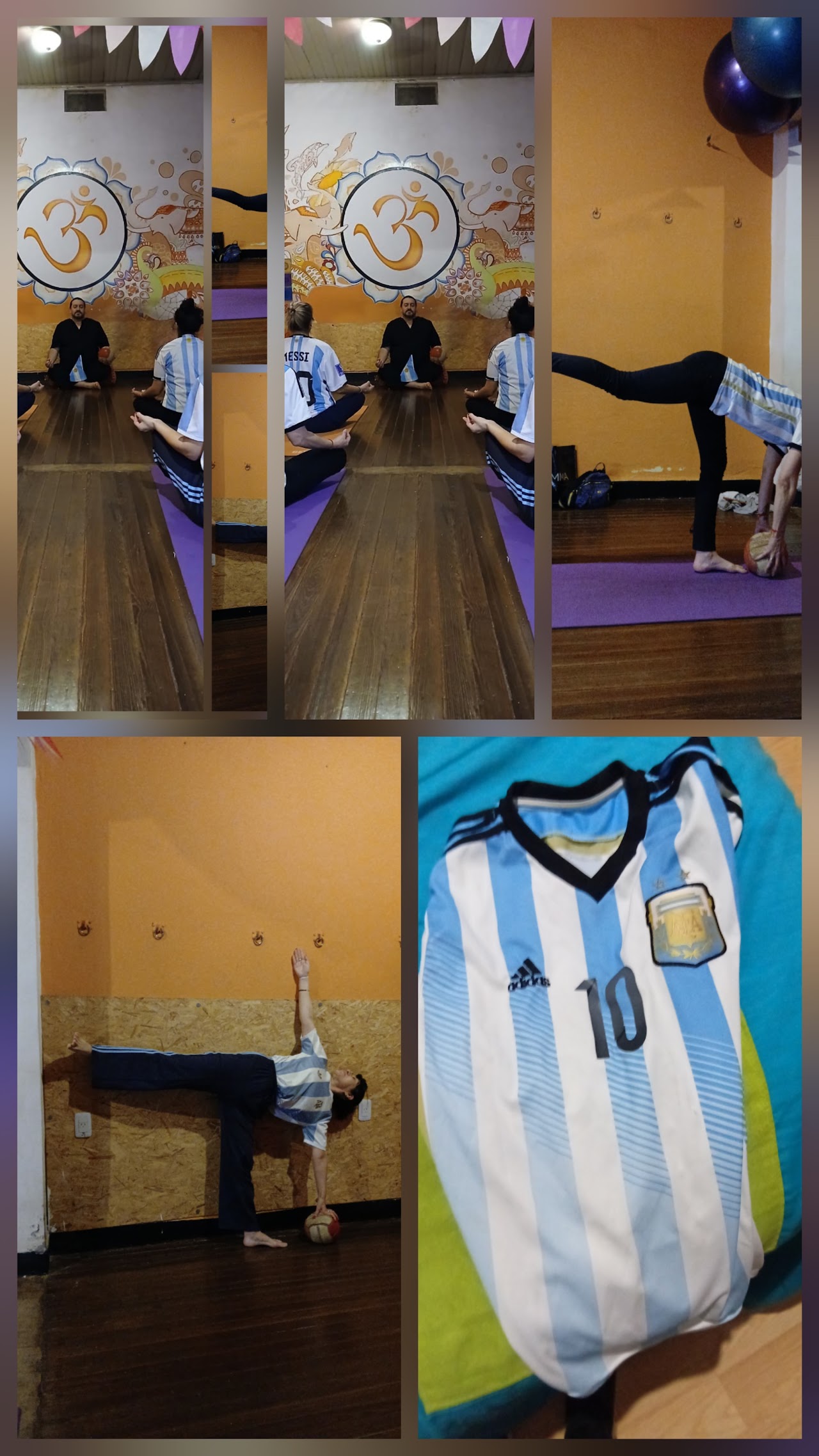 Práctica de yoga en el estudio